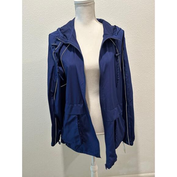 ID Ideology Women's Plus Size Packable Zip-Front Jacket Tartan Blue Choose Size - Picture 2 of 10